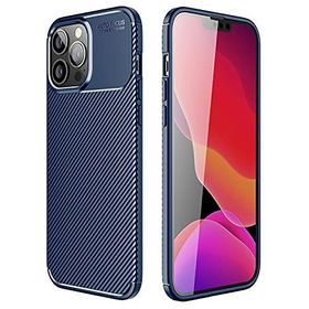 Teleplus Iphone 13 Pro Karbon Dokulu Silikon Lacivert Nano Ekran Koruyucu Kamera Koruyucu Cep Telefonu Kılıfı