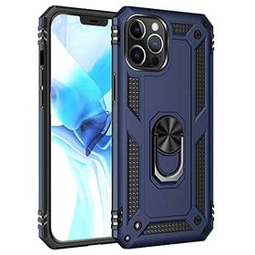 Teleplus iPhone 13 Pro Kılıf Vega Yüzüklü Tank Silikon Lacivert Nano Ekran Koruyucu
