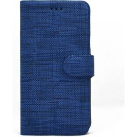 Teleplus iPhone 13 Pro Kumaş Spor Standlı Cüzdan Lacivert Kılıf