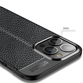 Teleplus iPhone 13 Pro Max Deri Dokulu Silikon Kırmızı Kılıf