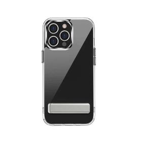 Teleplus iPhone 13 Pro Max Hibrid Lstand Kapak Silikon Şeffaf Kılıf