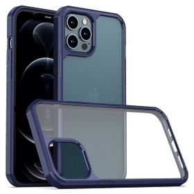 Teleplus iPhone 13 Pro Max Hybrid Bumper Shockproof Silikon Lacivert Cep Telefonu Kılıfı