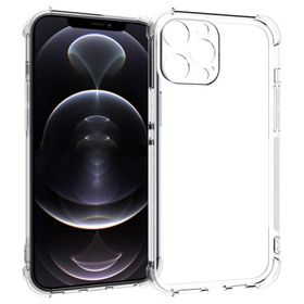 Teleplus iPhone 13 Pro Max Kamera Korumalı Darbeye Dayanıklı Silikon Nano Ekran Koruyucu Şeffaf Cep Telefonu Kılıfı