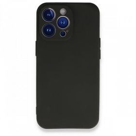 Teleplus iPhone 13 Pro Max Kamera Korumalı Mat Silikon Nano Ekran Koruyucu Siyah Cep Telefonu Kılıfı