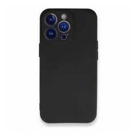 Teleplus iPhone 13 Pro Max Kamera Korumalı Mat Silikon Nano Ekran Koruyucu Siyah Cep Telefonu Kılıfı