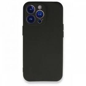 Teleplus iPhone 13 Pro Max Kamera Korumalı Mat Silikon Nano Ekran Koruyucu Siyah Cep Telefonu Kılıfı