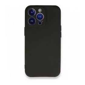 Teleplus iPhone 13 Pro Max Kamera Korumalı Mat Silikon Nano Ekran Koruyucu Siyah Cep Telefonu Kılıfı