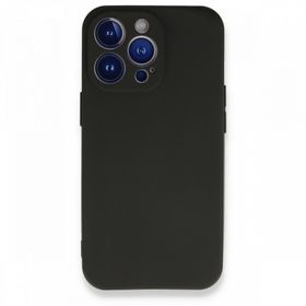 Teleplus iPhone 13 Pro Max Kamera Korumalı Mat Silikon Nano Ekran Koruyucu Siyah Cep Telefonu Kılıfı