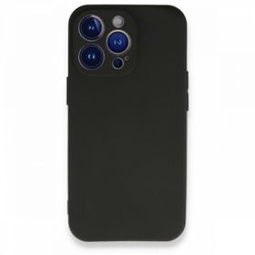 Teleplus iPhone 13 Pro Max Kamera Korumalı Mat Silikon Nano Ekran Koruyucu Siyah Cep Telefonu Kılıfı