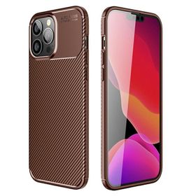 Teleplus iPhone 13 Pro Max Karbon Dokulu Silikon Nano Ekran Koruyucu Kamera Koruyucu Siyah Cep Telefonu Kılıfı