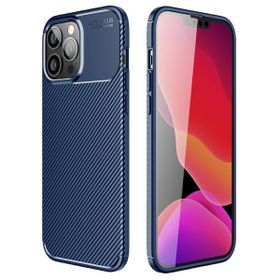 Teleplus iPhone 13 Pro Max Karbon Dokulu Silikon Nano Ekran Koruyucu Kamera Koruyucu Siyah Cep Telefonu Kılıfı