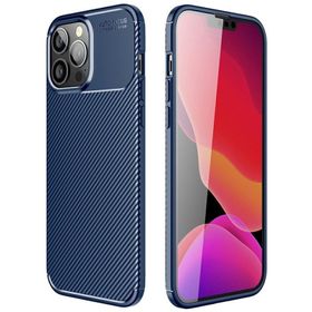 Teleplus iPhone 13 Pro Max Karbon Dokulu Silikon Nano Ekran Koruyucu Siyah Cep Telefonu Kılıfı