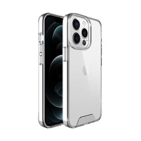 Teleplus iPhone 13 Pro Max Kristal Gard Sert Kapak Silikon Şeffaf Cep Telefonu Kılıfı