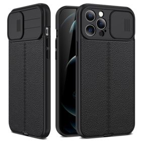 Teleplus iPhone 13 Pro Max Lensi Kamera Korumalı Deri Dokulu Silikon Kırmızı Kılıf