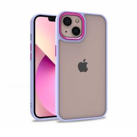 Teleplus iPhone 13 Renkli Bumper Hybrid Flora Silikon Siyah Kılıf