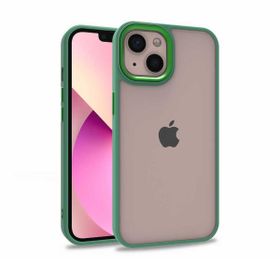 Teleplus iPhone 13 Renkli Bumper Hybrid Flora Silikon Siyah Kılıf