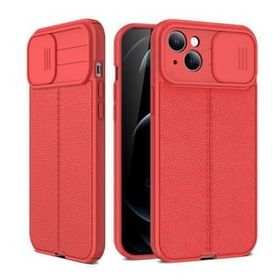 Teleplus iPhone 14 Lensi Kamera Korumalı Deri Dokulu Silikon Siyah Kılıf
