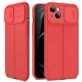 Teleplus iPhone 14 Lensi Kamera Korumalı Deri Dokulu Silikon Siyah Kılıf