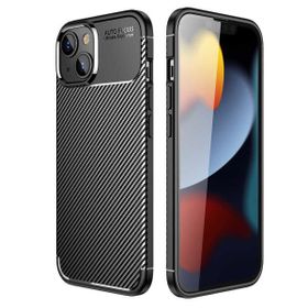 Teleplus iPhone 14 Negro Karbon Dokulu Silikon Siyah Tam Kapatan Ekran Koruyucu Kılıf