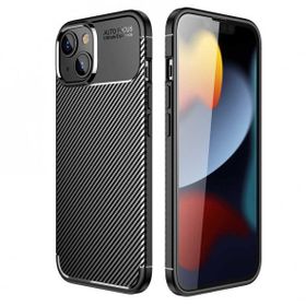 Teleplus iPhone 14 Negro Karbon Dokulu Silikon Siyah Tam Kapatan Ekran Koruyucu Kılıf