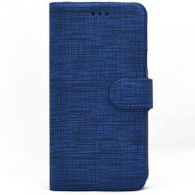Teleplus iPhone 14 Plus Kumaş Spor Standlı Cüzdan Lacivert Kılıf