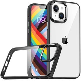 Teleplus iPhone 14 Plus Renkli Bumper Hybrid Flora Silikon Siyah Nano Ekran Koruyucu Kılıf