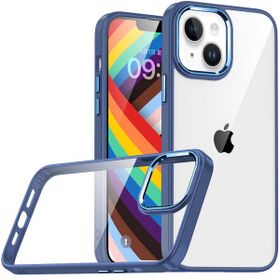 Teleplus iPhone 14 Plus Renkli Bumper Hybrid Flora Silikon Siyah Nano Ekran Koruyucu Kılıf