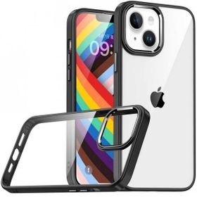 Teleplus iPhone 14 Plus Renkli Bumper Hybrid Flora Silikon Siyah Nano Ekran Koruyucu Kılıf