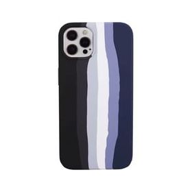 Teleplus iPhone 14 Pro Max Gökkuşağı Desenli Lansman Silikon Kırmızı Kılıf
