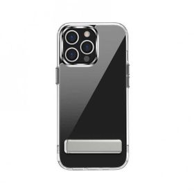 Teleplus iPhone 14 Pro Max Hibrid Lstand Kapak Silikon Şeffaf Kılıf