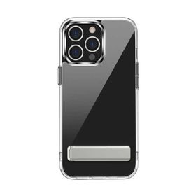 Teleplus iPhone 14 Pro Max Hibrid Lstand Kapak Silikon Şeffaf Kılıf