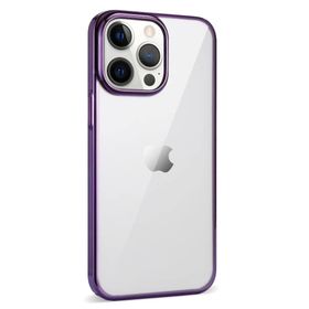 Teleplus iPhone 14 Pro Max Pixel Tareks Sert Silikon Derin Mor Kılıf