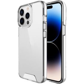 Teleplus iPhone 14 Pro Max Transparent Acrylic TPU Gard Sert Kapak Şeffaf Kılıf