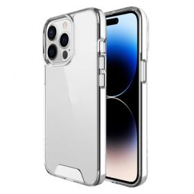 Teleplus iPhone 14 Pro Max Transparent Acrylic TPU Gard Sert Kapak Şeffaf Nano Ekran Koruyucu Kılıf