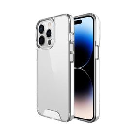 Teleplus iPhone 14 Pro Max Transparent Acrylic TPU Gard Sert Kapak Şeffaf Nano Ekran Koruyucu Kılıf