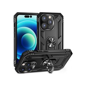 Teleplus iPhone 14 Pro Vega Yüzüklü Stand Tank Kapak Lacivert Kılıf
