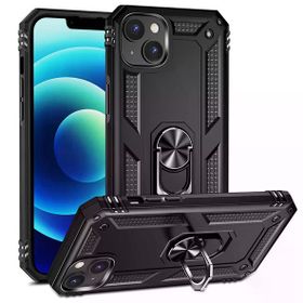 Teleplus iPhone 14 Vega Yüzüklü Stand Tank Kapak Nano Ekran Koruyucu Kırmızı Kılıf