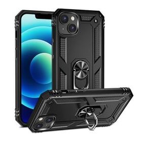 Teleplus iPhone 14 Vega Yüzüklü Stand Tank Kapak Nano Ekran Koruyucu Kırmızı Kılıf