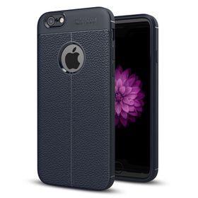 Teleplus iPhone 6S Deri Dokulu Silikon Kırmızı Kılıf