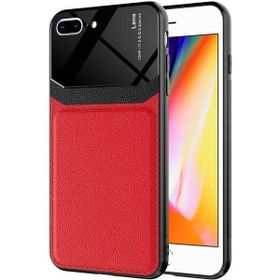 Teleplus iPhone 7 Deri Dokulu Silikon Kırmızı Kılıf
