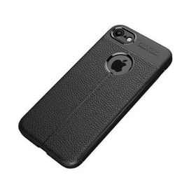 Teleplus iPhone 7 Deri Dokulu Silikon Kırmızı Kılıf