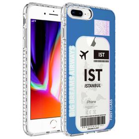 Teleplus iPhone 8 Plus Desenli Elegans Serisi No 1 Silikon Beyaz Kılıf