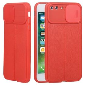 Teleplus iPhone 8 Plus Lensi Kamera Korumalı Deri Dokulu Silikon Siyah Kılıf