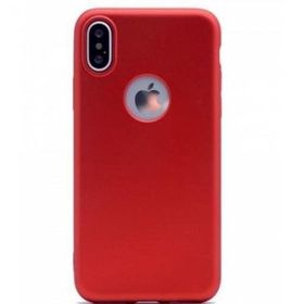Teleplus iPhone XR Kılıf Lüks Silikonlu Kırmızı Nano Ekran Koruyucu