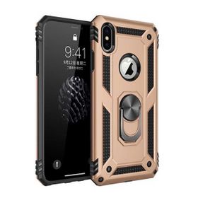 Teleplus iPhone XS Kılıf Vega Yüzüklü Tank Kapak Nano Gümüş Ekran Koruyucu