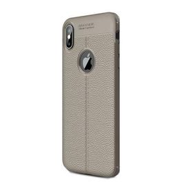 Teleplus Iphone XS Max Deri Dokulu Silikon Siyah Nano Ekran Koruyucu Cep Telefonu Kılıfı