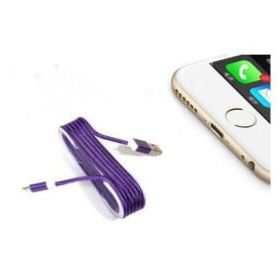 Teleplus Mor iPhone Örgü Şeklinde Renkli Çelik Şarj Data Kablosu