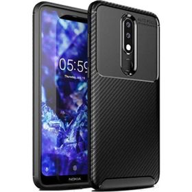 Teleplus Nokia 5.1 Plus Negro Karbon Siyah Nano Ekran Koruyucu Silikon Kılıf