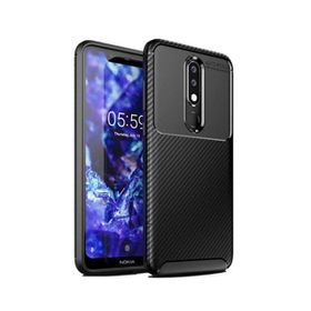 Teleplus Nokia 5.1 Plus Negro Karbon Siyah Nano Ekran Koruyucu Silikon Kılıf
