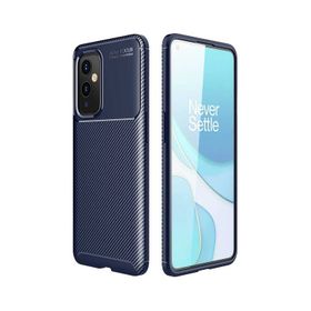 Teleplus OnePlus 9 Karbon Dokulu Negro Silikon Lacivert Kılıf